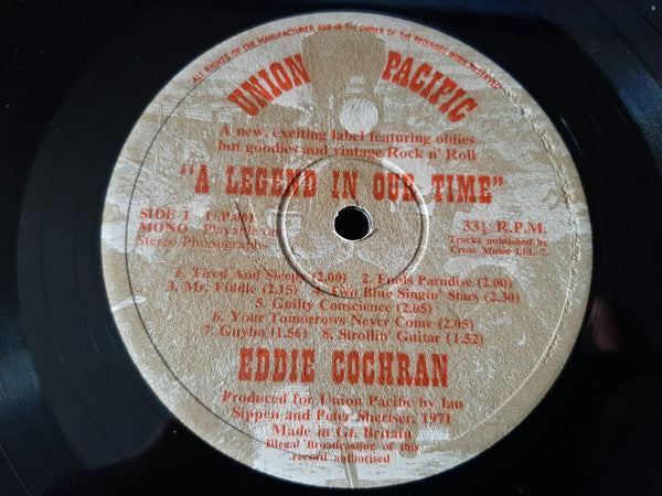 Eddie Cochran – A Legend In Our Time LP vinyl record, image 6 of 6