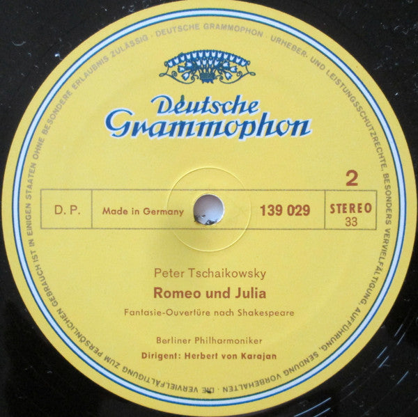 Pyotr Ilyich Tchaikovsky, Don Kosaken Chor Serge Jaroff, Berliner Philharmoniker, Herbert von Karajan – Overture 1812 · Marche Slave · Romeo Und Julia LP vinyl record, image 4 of 4