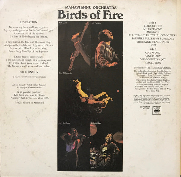 Mahavishnu Orchestra – Birds Of Fire LP vinyl record, image 2 of 4