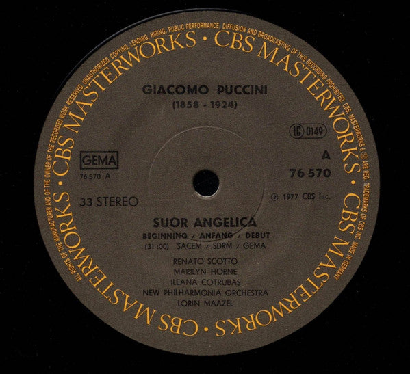 Giacomo Puccini, Renata Scotto, Marilyn Horne, Ileana Cotrubas, Lorin Maazel, New Philharmonia Orchestra – Suor Angelica LP vinyl record, image 2 of 10