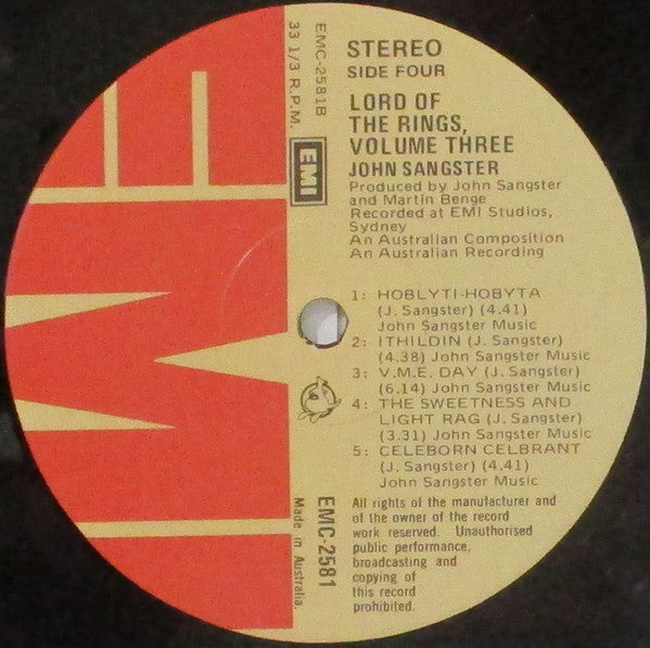 John Sangster – Lord Of The Rings Vol 3 (2xLP) LP vinyl record, image 8 of 8