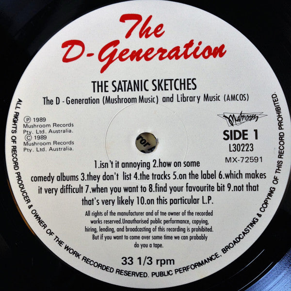 The D-Generation – The Satanic Sketches LP vinyl record, image 3 of 8
