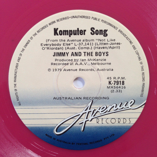 Jimmy And The Boys – Products Of Your Mind 7" vinyl record, image 2 of 2