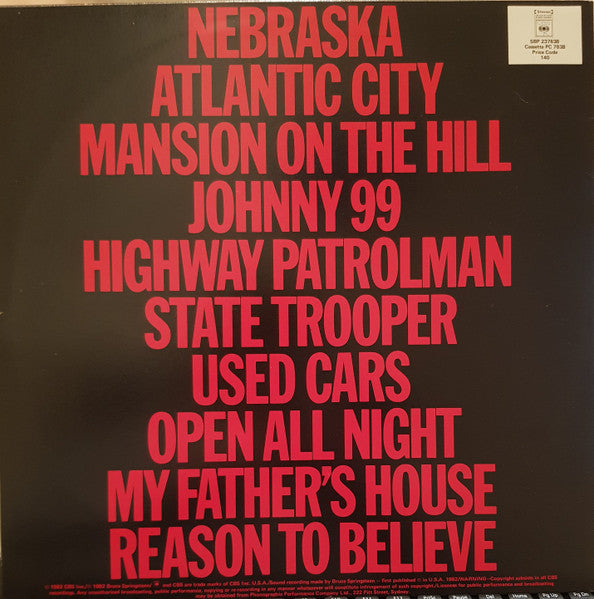 Bruce Springsteen – Nebraska LP vinyl record, image 2 of 10