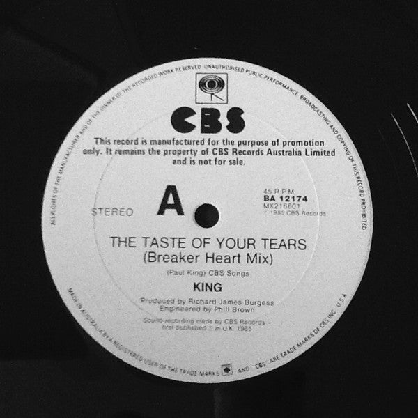 King – The Taste Of Your Tears 12" vinyl record, image 3 of 4