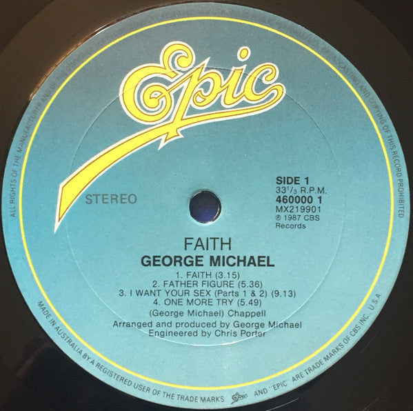 George Michael – Faith LP vinyl record, image 3 of 10