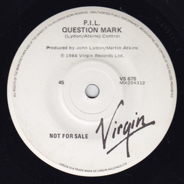 Public Image Limited – Bad Life 7" vinyl record, image 2 of 2