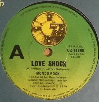 Mondo Rock – Love Shock 7" vinyl record, image 1 of 2