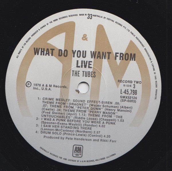 The Tubes – What Do You Want From Live (2xLP) LP vinyl record, image 6 of 8
