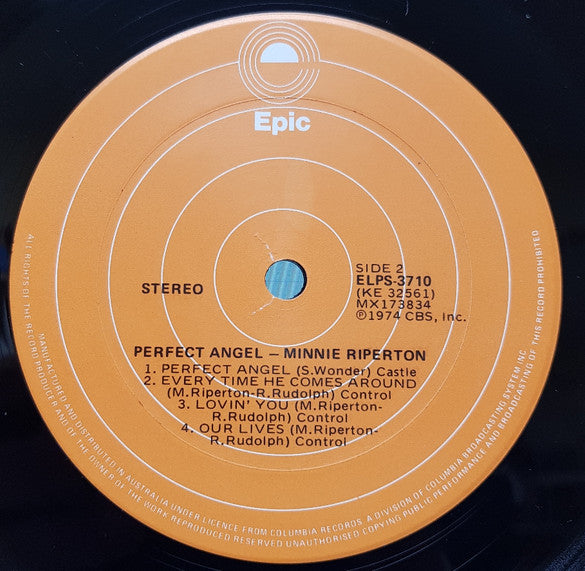 Minnie Riperton – Perfect Angel LP vinyl record, image 4 of 4