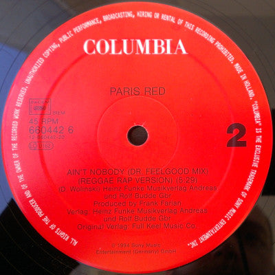 Paris Red – Ain't Nobody 12" vinyl record, image 4 of 4
