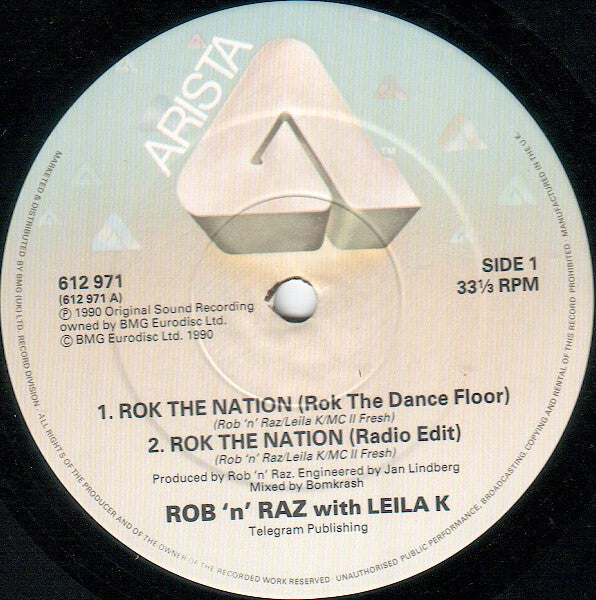 Rob 'N' Raz, Leila K – Rok The Nation 12" vinyl record, image 3 of 5