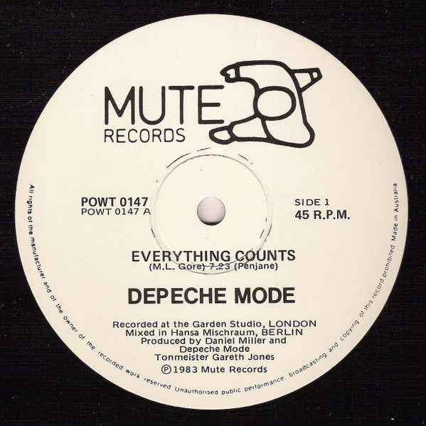 Depeche Mode – Everything Counts (In Larger Amounts) 12" vinyl record, image 3 of 5