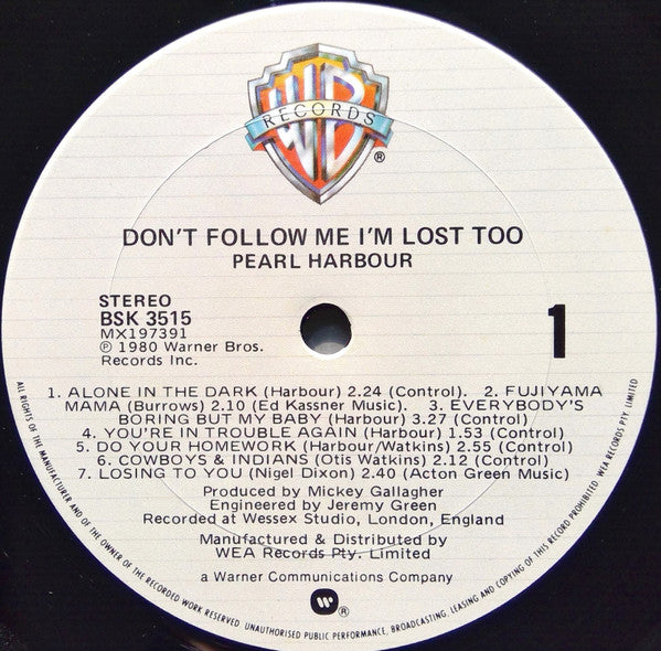 Pearl Harbour – Don't Follow Me, I'm Lost Too LP vinyl record, image 3 of 4