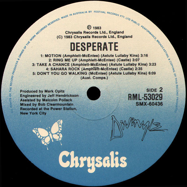Divinyls – Desperate LP vinyl record, image 4 of 4