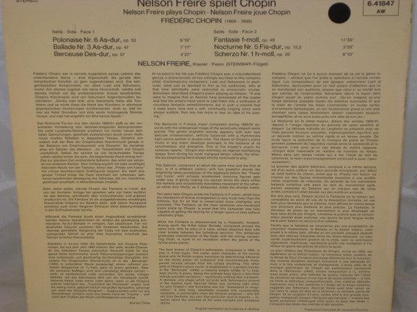 Frédéric Chopin, Nelson Freire – Klavierwerke LP vinyl record, image 2 of 4