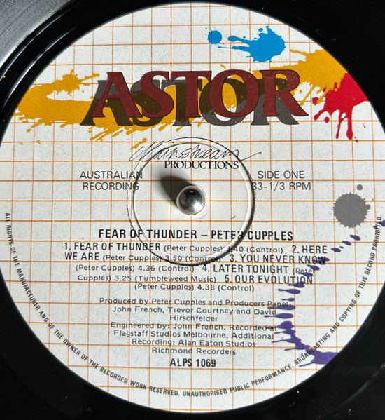 Peter Cupples – Fear Of Thunder LP vinyl record, image 2 of 3