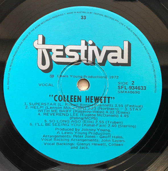 Colleen Hewett – Colleen Hewett LP vinyl record, image 6 of 6