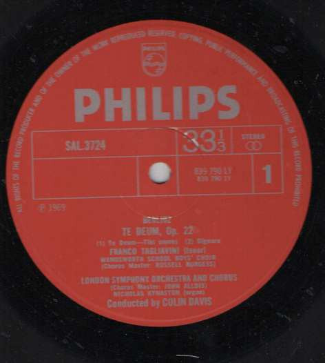 Hector Berlioz, London Symphony Orchestra, London Symphony Chorus, Sir Colin Davis – Te Deum LP vinyl record, image 2 of 3