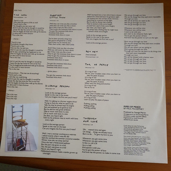 Paul McCartney – Pipes Of Peace LP vinyl record, image 8 of 8