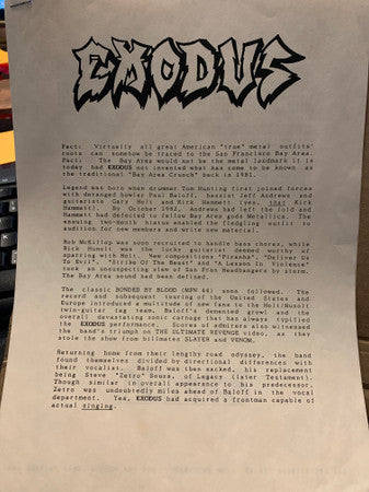 Exodus – Fabulous Disaster LP vinyl record, image 8 of 9