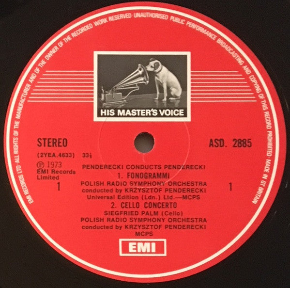 Krzysztof Penderecki, Wielka Orkiestra Symfoniczna Polskiego Radia I Telewizji – Penderecki Conducts Penderecki (2xLP) LP vinyl record, image 3 of 4