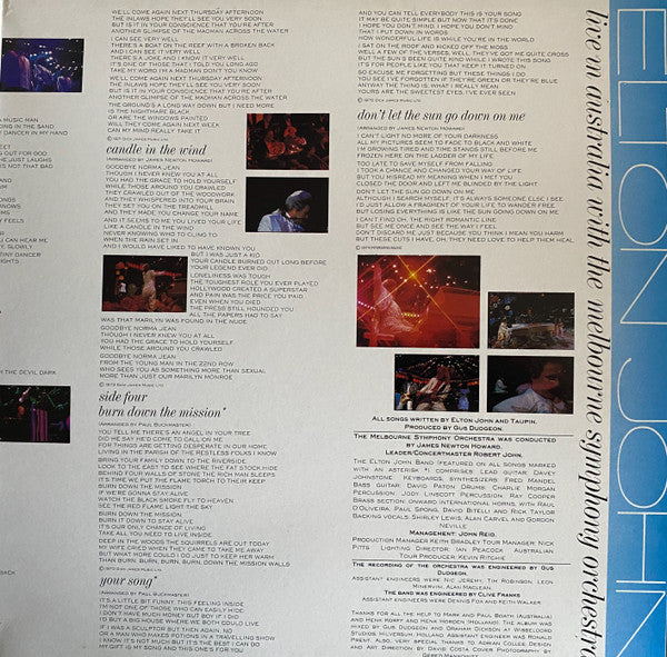 Elton John, Melbourne Symphony Orchestra – Live In Australia (2xLP) LP vinyl record, image 3 of 8