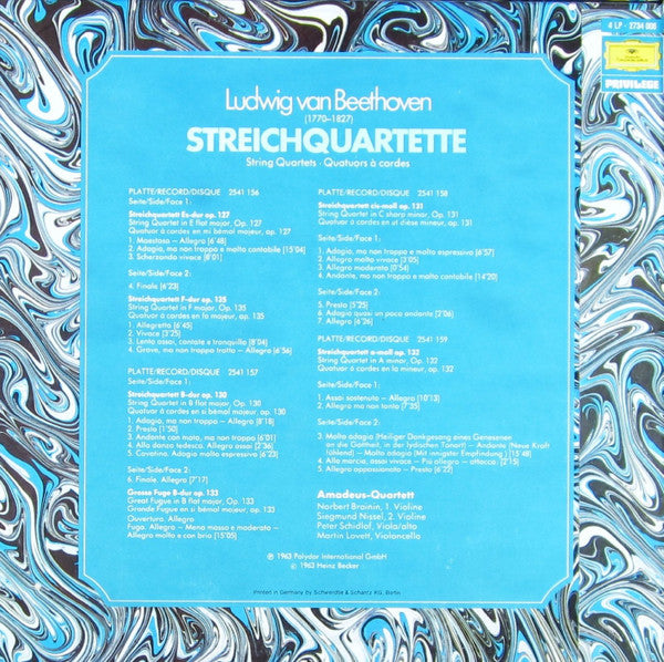 Ludwig van Beethoven, Amadeus-Quartett – Die Späten Streichquartette - The Late String Quartets - Les Derniers Quatuors A Cordes (4xLP) LP vinyl record, image 2 of 2