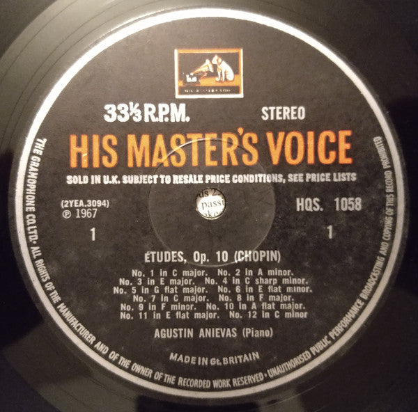 Agustin Anievas, Frédéric Chopin – The 24 Etudes, Opp. 10 & 25 LP vinyl record, image 3 of 4
