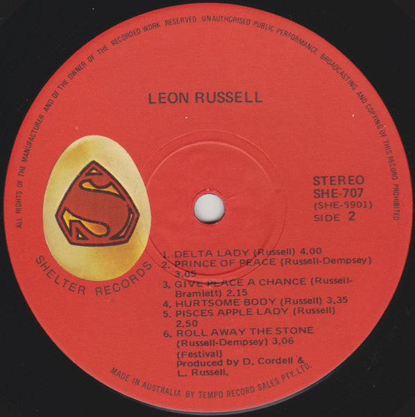 Leon Russell – Leon Russell LP vinyl record, image 3 of 5