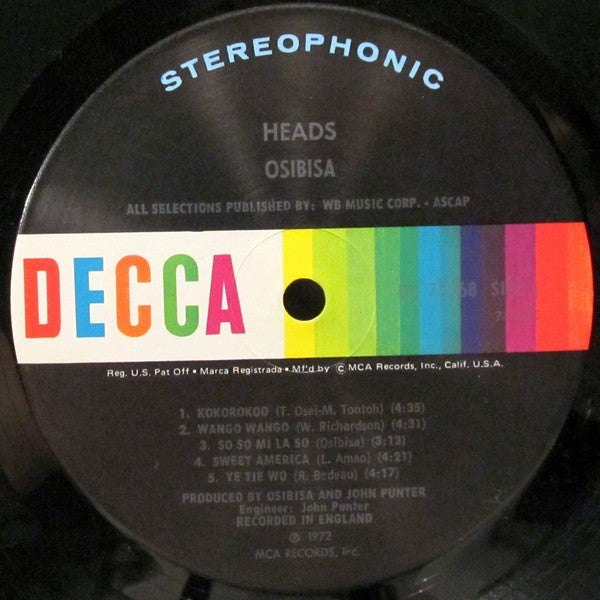 Osibisa – Heads LP vinyl record, image 5 of 6