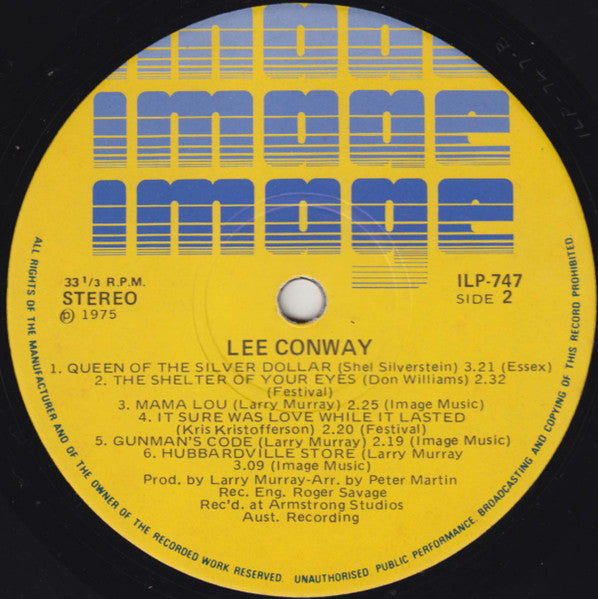 Lee Conway – Lee Conway LP vinyl record, image 6 of 6