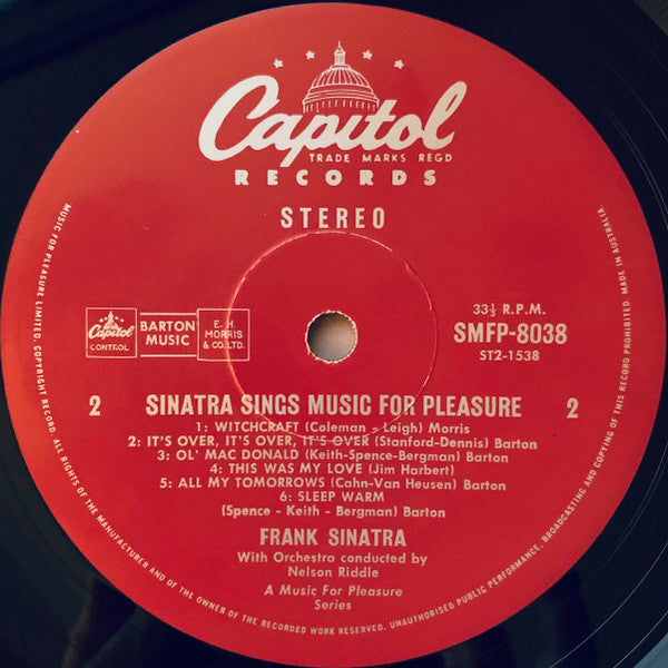 Frank Sinatra – Sinatra Sings Music For Pleasure LP vinyl record, image 4 of 4