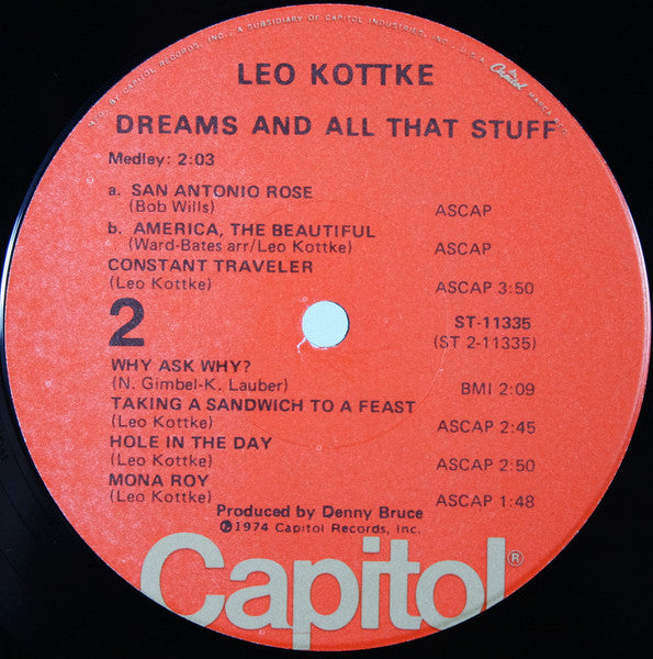 Leo Kottke – Dreams And All That Stuff LP vinyl record, image 4 of 9
