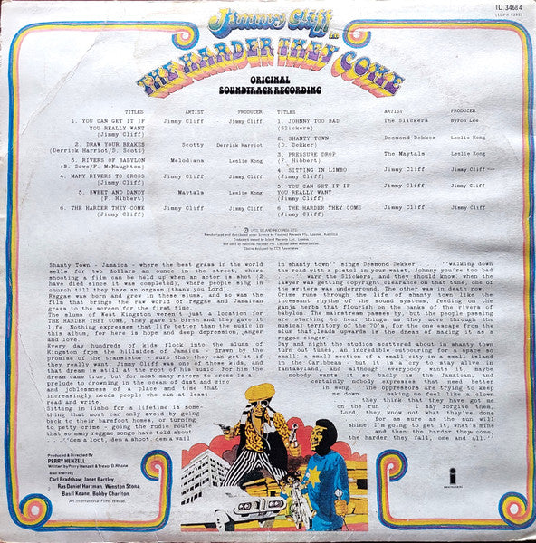 Various – The Harder They Come (Original Soundtrack Recording) LP vinyl record, image 2 of 4