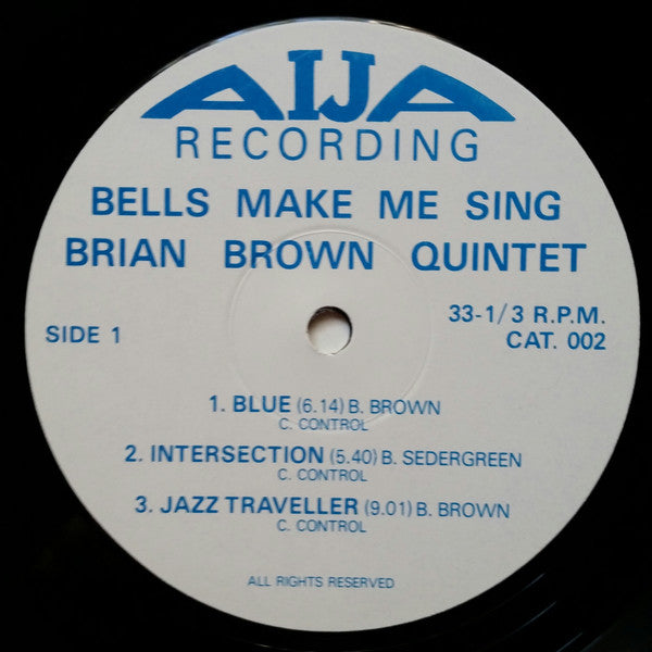 Brian Brown Quintet – Bells Make Me Sing LP vinyl record, image 3 of 4