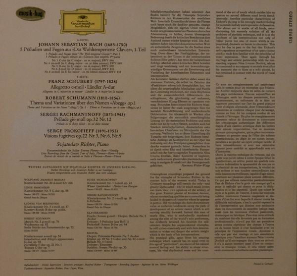 Sviatoslav Richter, Johann Sebastian Bach, Franz Schubert, Robert Schumann, Sergei Rachmaninoff, Sergei Prokofiev – Recital II LP vinyl record, image 2 of 4