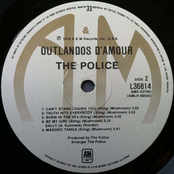 The Police – Outlandos D'Amour LP vinyl record, image 4 of 4