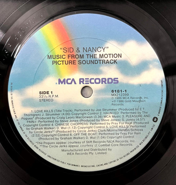 Various – Sid & Nancy: Love Kills (Music From The Motion Picture Soundtrack) LP vinyl record, image 3 of 4