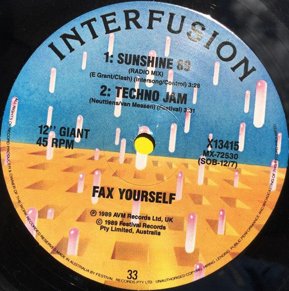 Fax Yourself – Sunshine 89 12" vinyl record, image 4 of 4