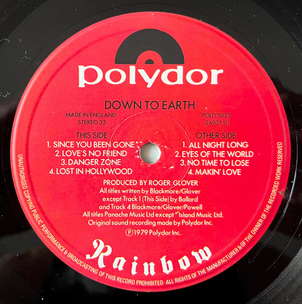 Rainbow – Down To Earth LP vinyl record, image 3 of 10