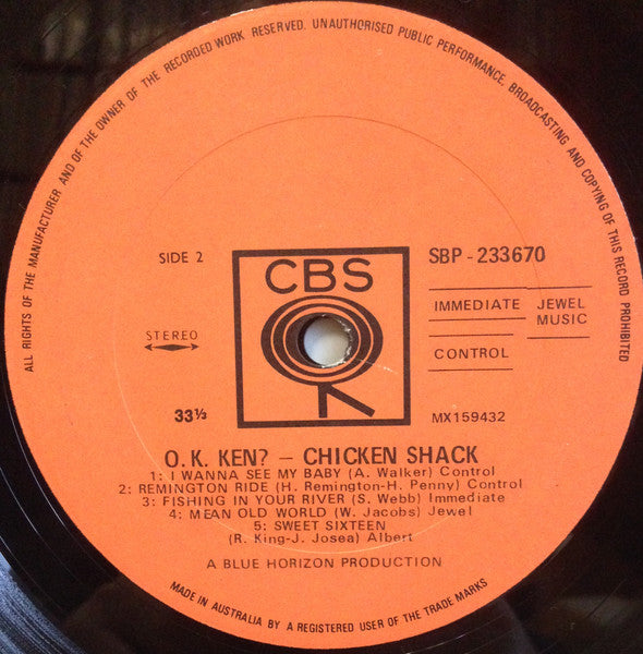 Chicken Shack – O.K. Ken? LP vinyl record, image 4 of 4