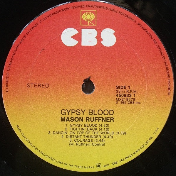 Mason Ruffner – Gypsy Blood LP vinyl record, image 5 of 6