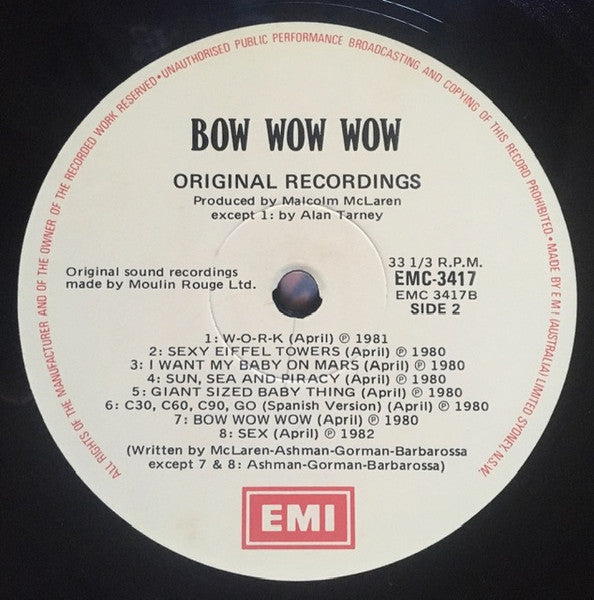 Bow Wow Wow – Original Recordings LP vinyl record, image 4 of 4