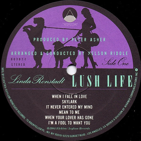 Linda Ronstadt, Nelson Riddle And His Orchestra – Lush Life LP vinyl record, image 3 of 7