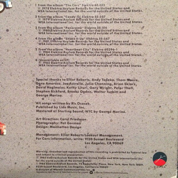 The Cars – Greatest Hits LP vinyl record, image 3 of 7