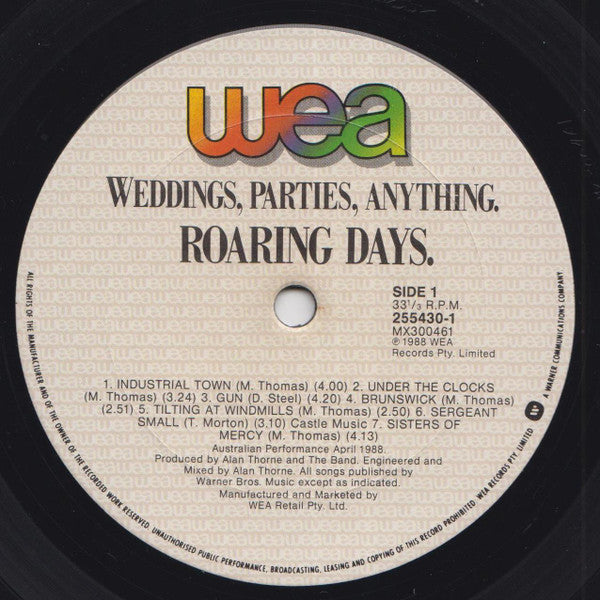 Weddings, Parties, Anything – Roaring Days LP vinyl record, image 2 of 3