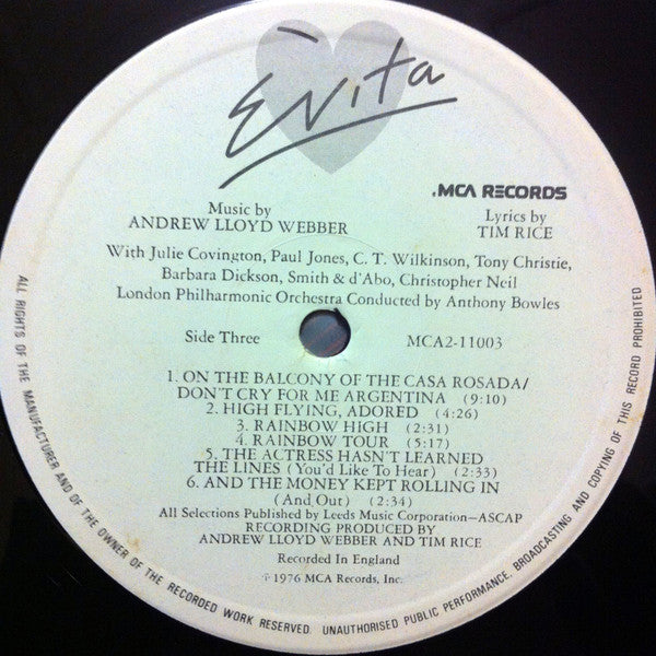 Andrew Lloyd Webber, Tim Rice – Evita (2xLP) LP vinyl record, image 10 of 10