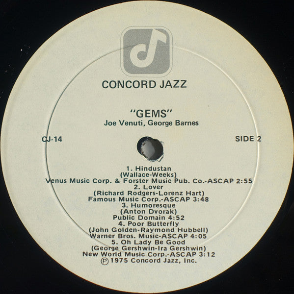 Joe Venuti, George Barnes – Gems LP vinyl record, image 4 of 5