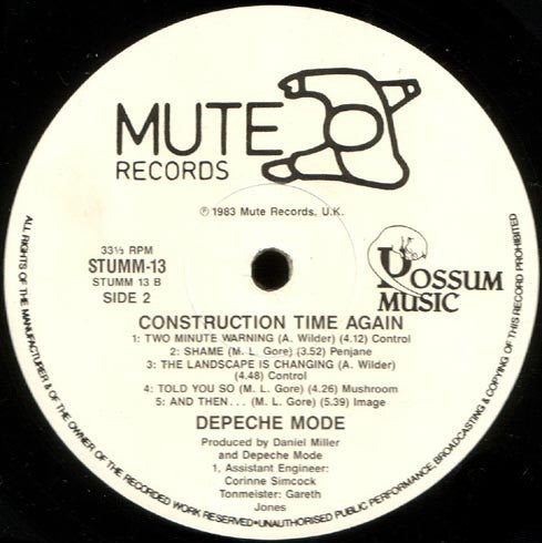 Depeche Mode – Construction Time Again LP vinyl record, image 2 of 3